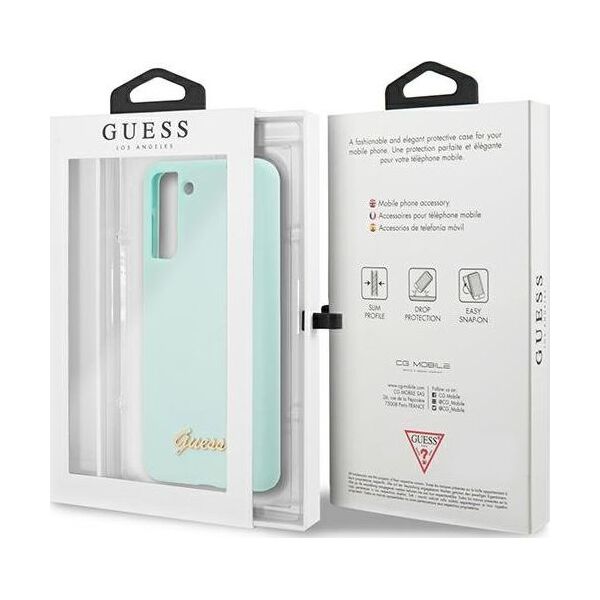 Guess Guess GUHCS21MLSLMGLB S21+ G996 niebieski/blue hardcase Silicone Script Metal Logo