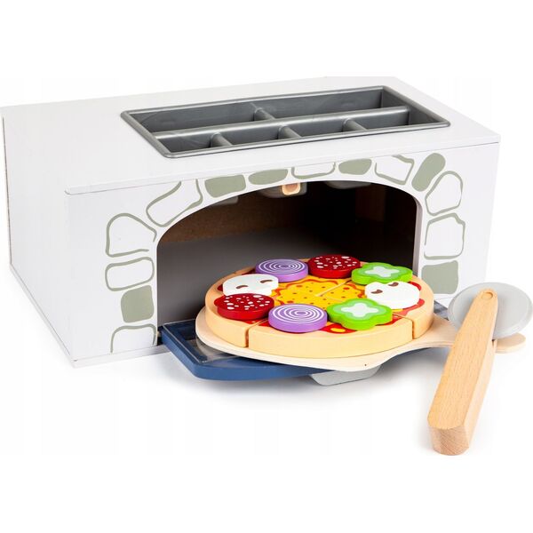 Ecotoys Drewniany piec do pizzy + dodatki kuchnia (1013)