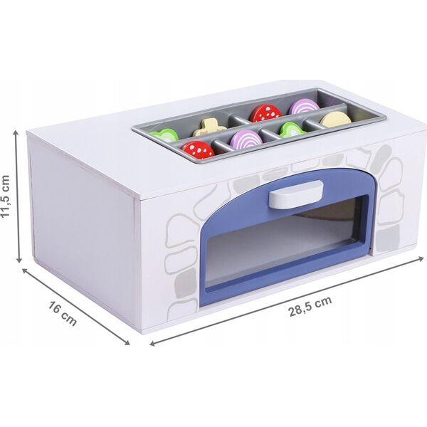 Ecotoys Drewniany piec do pizzy + dodatki kuchnia (1013)