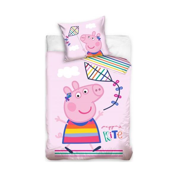 Carbotex Pościel bawełniana Świnka Peppa 100x135 kolorowy latawiec Carbotex