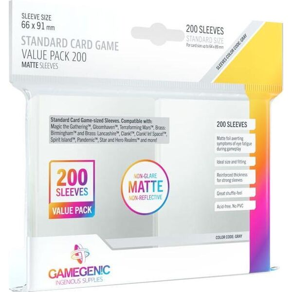 Gamegenic Gamegenic: Matte Value Sleeving Pack (66x91 mm) 200 sztuk