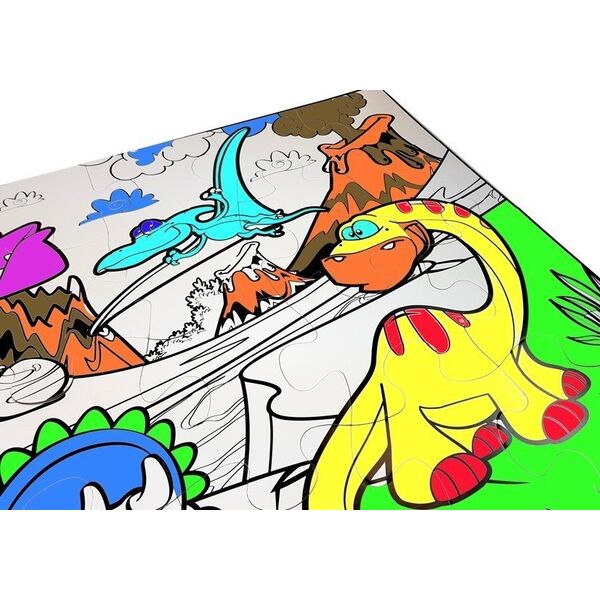 Lean Sport Puzzle Do Kolorowania Dinozaury Pisaki 24 elem