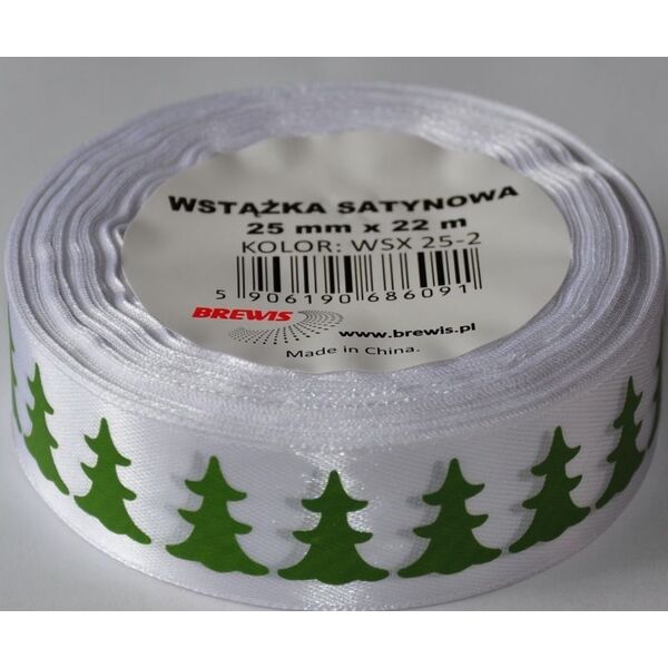 BREWIS Wstążka satynowa BREWIS Boże Narodzenie 25mm x 22m kolor 2 Brewis