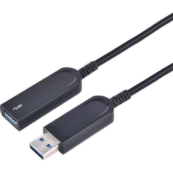 Kabel USB MicroConnect USB-A - USB-A 20 m Czarny (USB3.0AAF20AOP)