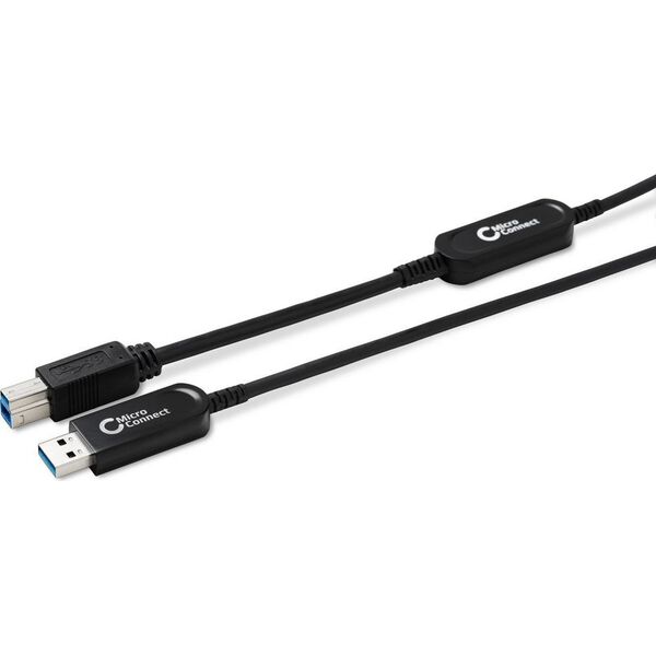 Kabel USB MicroConnect USB-A - USB-B 20 m Czarny (USB3.0AB20BOP)
