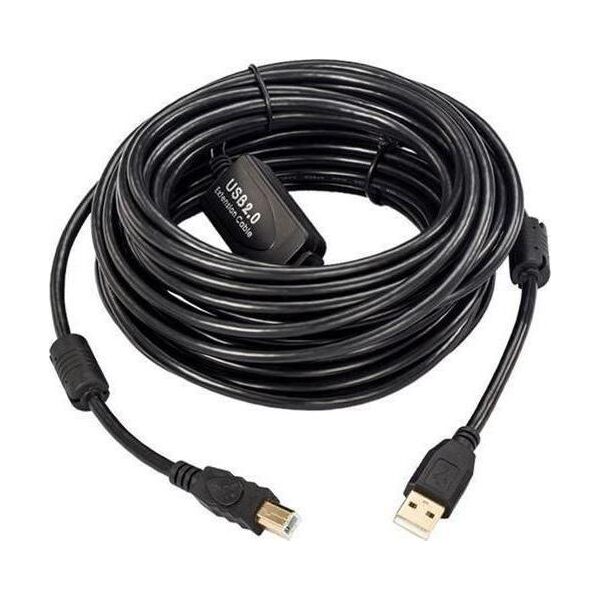 Kabel USB MicroConnect USB-A - USB-B 15 m Czarny (USBAB15B-ACTIVE)