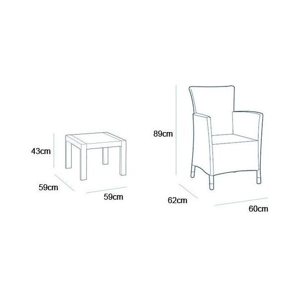 Allibert Meble ogrodowe ROSARIO BALCONY SET - cappuccino