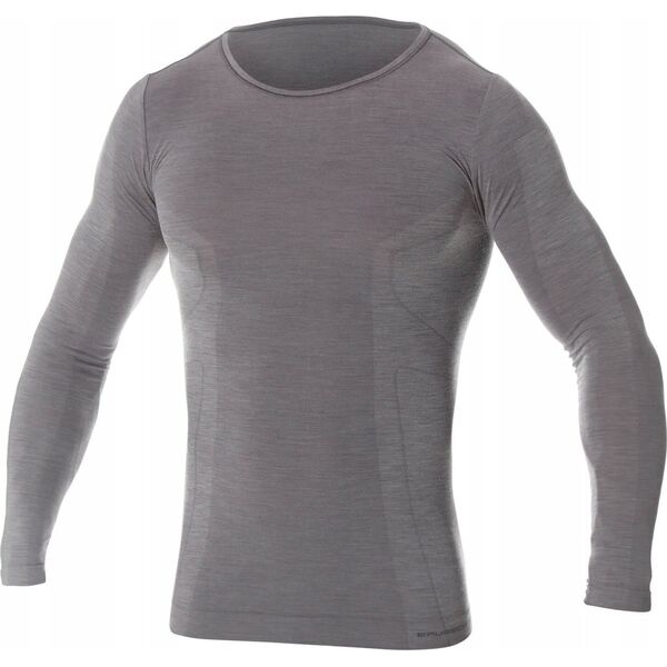 Brubeck LS11600 Koszulka męska z długim rękawem COMFORT WOOL ciemnoszary XXL