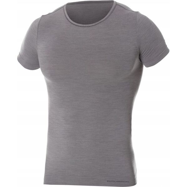 Brubeck SS11030 Koszulka męska z krótkim rękawem COMFORT WOOL ciemnoszary XXL