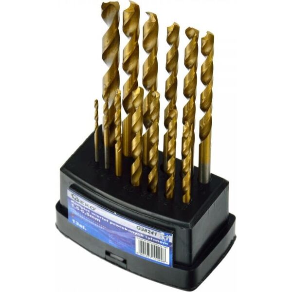 Wiertło Geko KPL.WIERTEŁ 13SZT.1,5-6,5MM,POWL.TYTAN,PL. BOX (50) G38241 GEKO