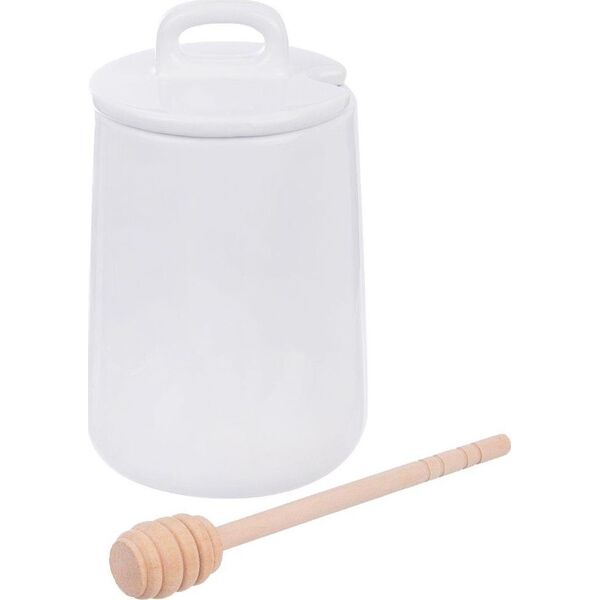 Orion Pojemnik porcelanowy na MIÓD do miodu z pokrywką i łyżeczką pałką 470 ml