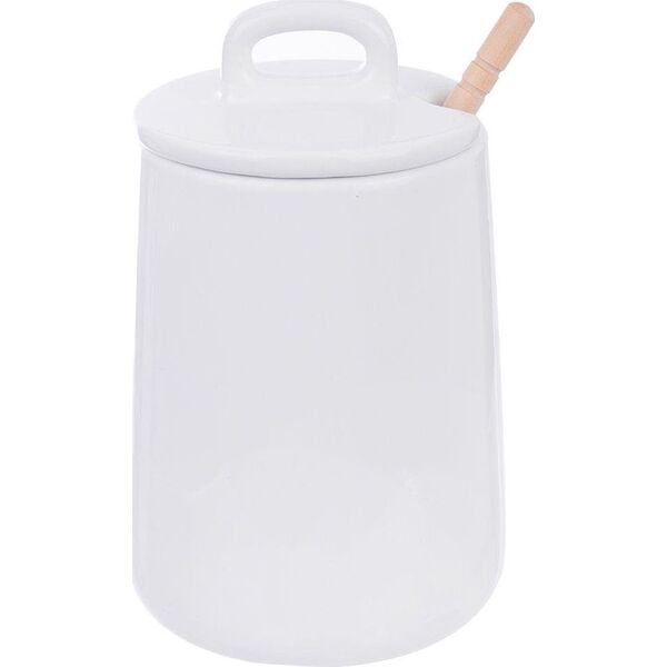 Orion Pojemnik porcelanowy na MIÓD do miodu z pokrywką i łyżeczką pałką 470 ml