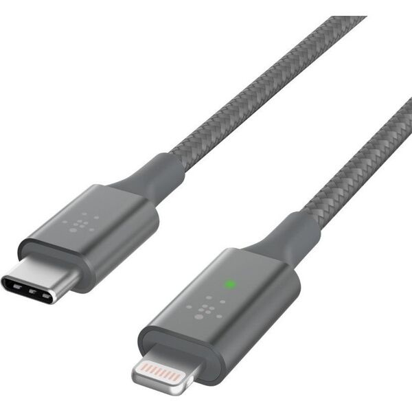 Kabel USB Belkin USB-C - Lightning 1.2 m Szary (CAA006BT04GR)