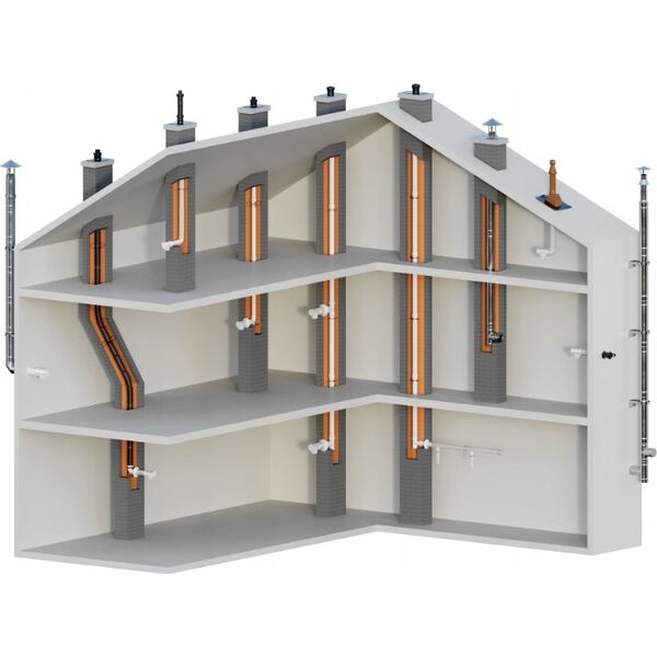 Ricom RURA PROSTA KONC PP-AL L250 DN60/100 USZCZ.