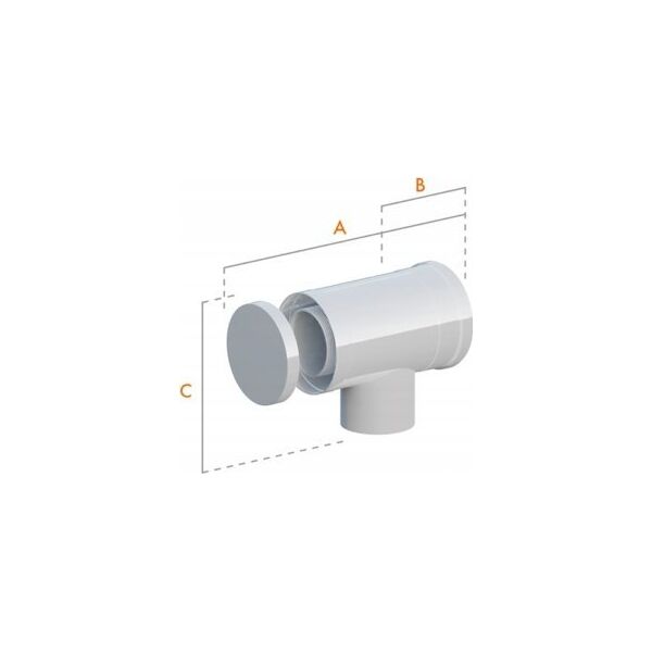 Ricom KOLANO KONC PP-AL 87ST DN60/100 Z REWIZJA