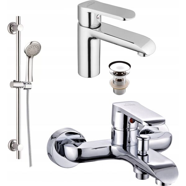 Bateria wannowa Invena INVENA SIROS BATERIA WANNOWA CHROM