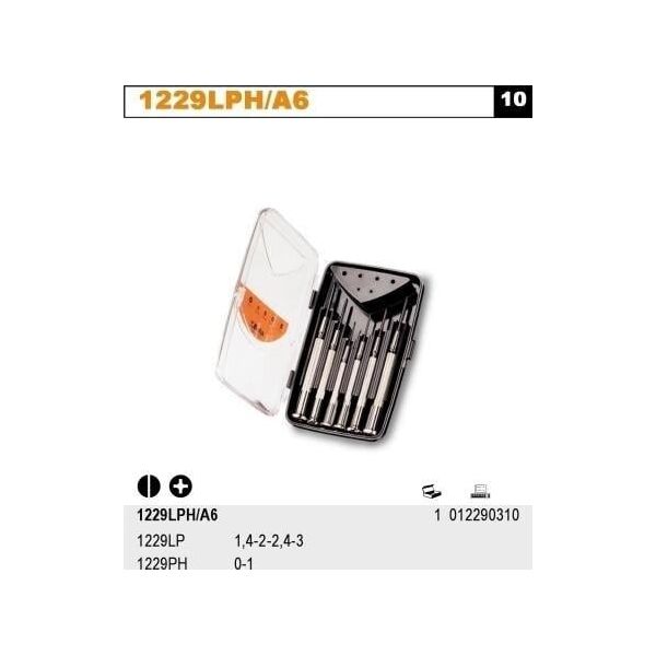 Beta Tools KPL.WKRĘTAKÓW PRECYZ. 1229LP+1229PH 6SZT 1229LPH/A6 BETA UTENSILI S.P.A.