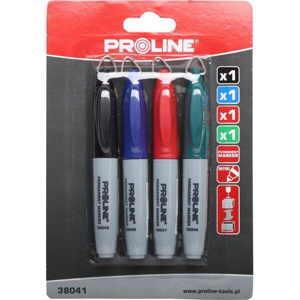 Pro-Line MARKERY PERM. "MINI" 4 SZT. (CZA,NIE,CZE,ZIE) KARTA,PROLINE 38041 PROLINE