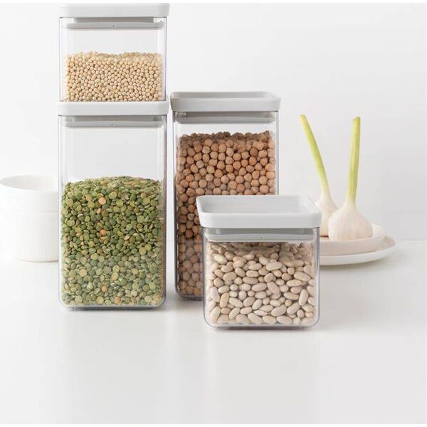 Brabantia Zestaw 4 pojemników szarych Tasty+ 122569