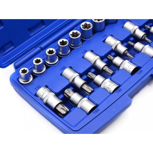 Geko ZESTAW NASADEK I BITÓW TORX 1/2" 19 SZT. (10) G13565 GEKO