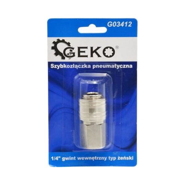 Geko SZYBKOZŁĄCZKA PNEUMATYCZNA TYP ŻEŃSKI 1/4" GWINT WEWNĘTRZNY (BLISTER) (10/100) G03412 GEKO
