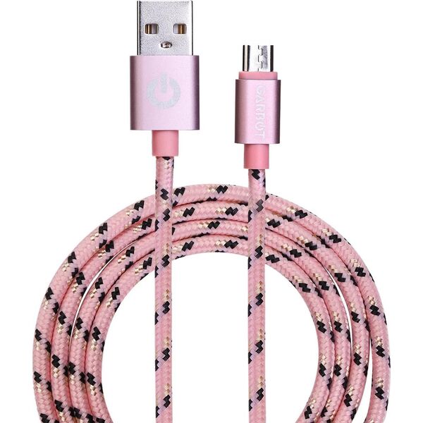Kabel USB Garbot USB-A - microUSB 1 m Różowy (JAB-6824159)