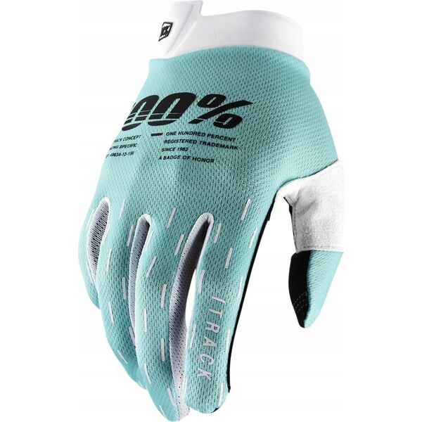 100% Rękawiczki 100% ITRACK Glove aqua roz. L (długość dłoni 193-200 mm) (NEW)