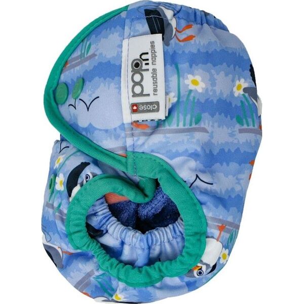Close Caboo Otulacz, pieluszka wielorazowa Pop-in AIO Blue Puffin z napami 4.5-16 kg, 1 szt.