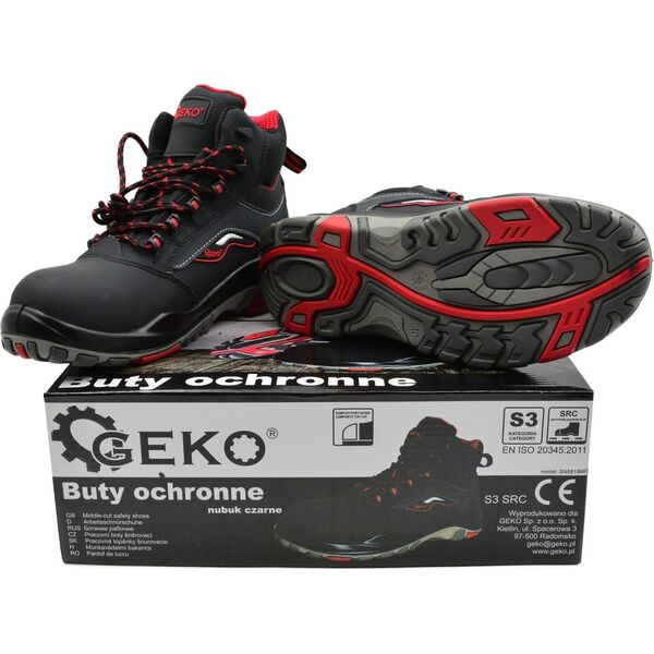 Geko Buty ochronne model nr 9 nubuk czarne S3 SRC - r. 40 (10)