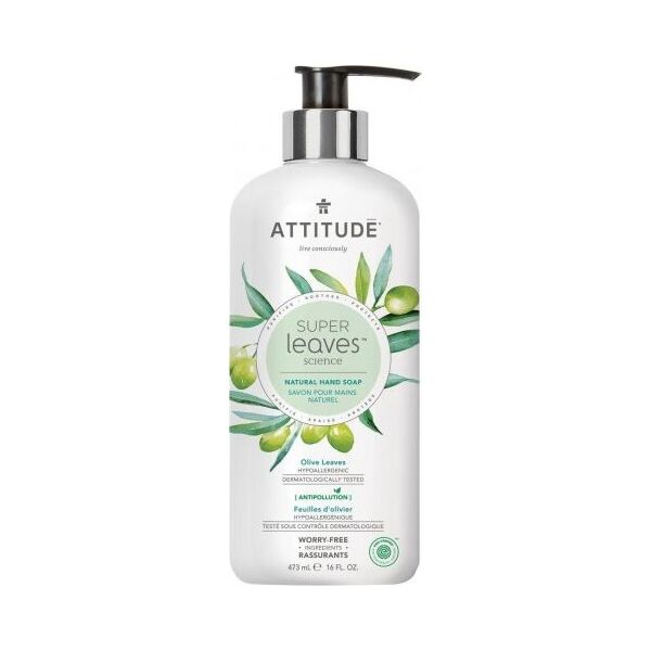 Attitude Super Leaves, Mydło do rąk, Liście oliwki, 473ml
