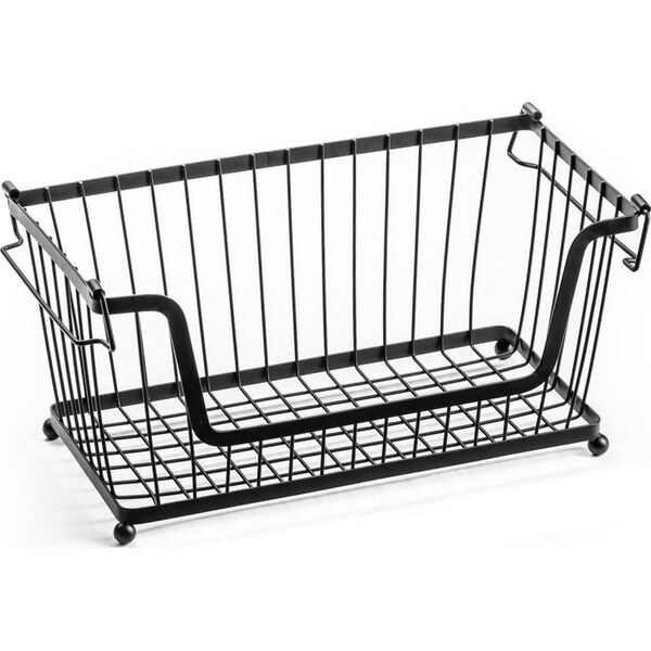 Tadar Koszyk metalowy czarny na OWOCE WARZYWA piętrowy do piętrowania 31x17,5x15,5 cm