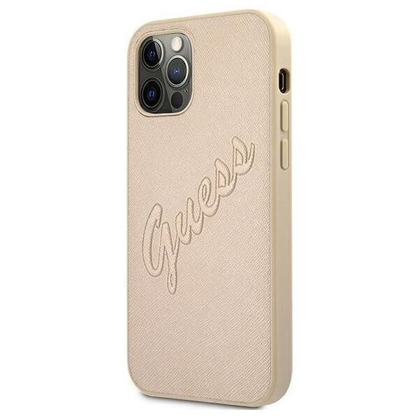 Guess Guess GUHCP12LRSAVSLG iPhone 12 Pro Max 6,7" złoty/gold hardcase Saffiano Vintage Script