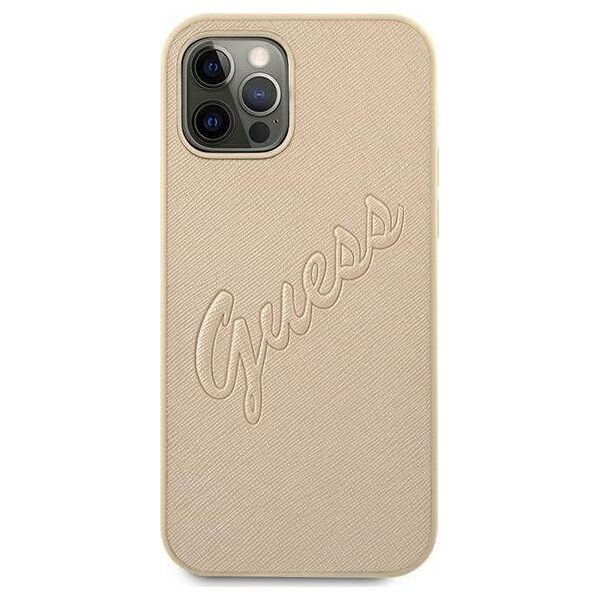 Guess Guess GUHCP12LRSAVSLG iPhone 12 Pro Max 6,7" złoty/gold hardcase Saffiano Vintage Script
