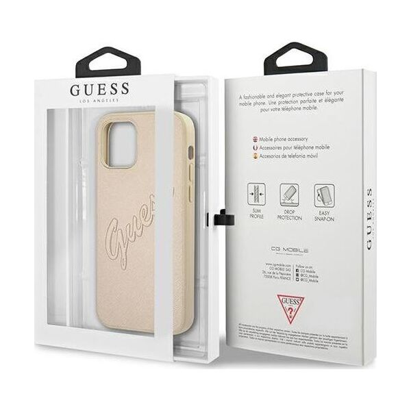Guess Guess GUHCP12LRSAVSLG iPhone 12 Pro Max 6,7" złoty/gold hardcase Saffiano Vintage Script