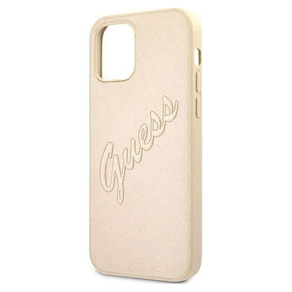 Guess Guess GUHCP12MRSAVSLG iPhone 12/12 Pro 6,1" złoty/gold hardcase Saffiano Vintage Script