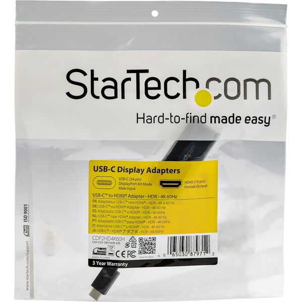 Adapter USB StarTech USB-C - HDMI Biały  (CDP2HD4K60H)