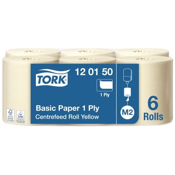 Tork Tork - Czyściwo papierowe w roli, 1-warstwowe, universal - Żółte
