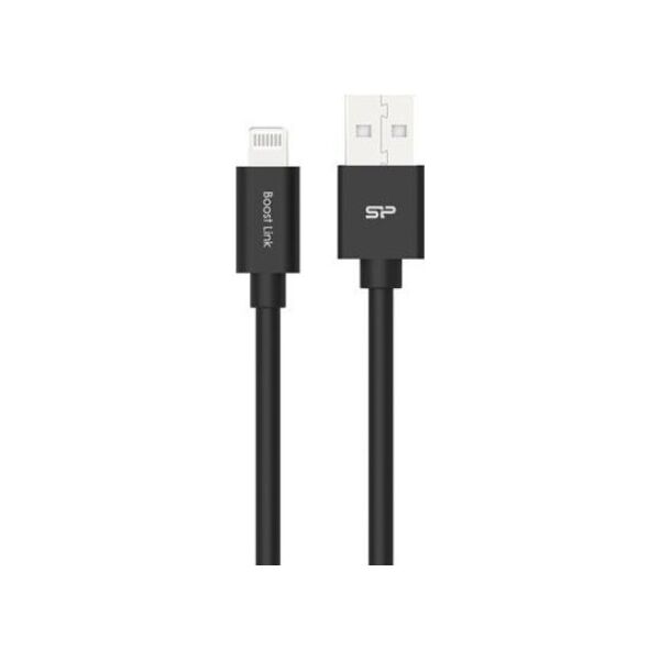 Kabel USB Silicon Power USB-A - Lightning 1 m Czarny (SP1M0ASYLK15AL1K)