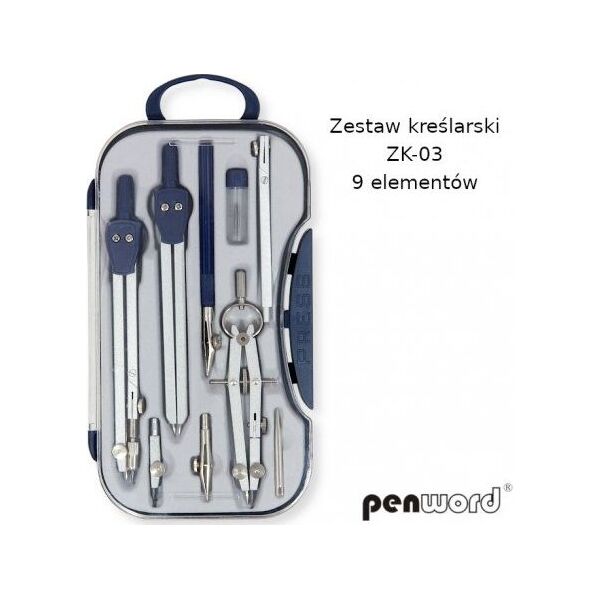 Penword Zestaw kreślarski PENWORD ZK-03 9 elementów Penword TARGI
