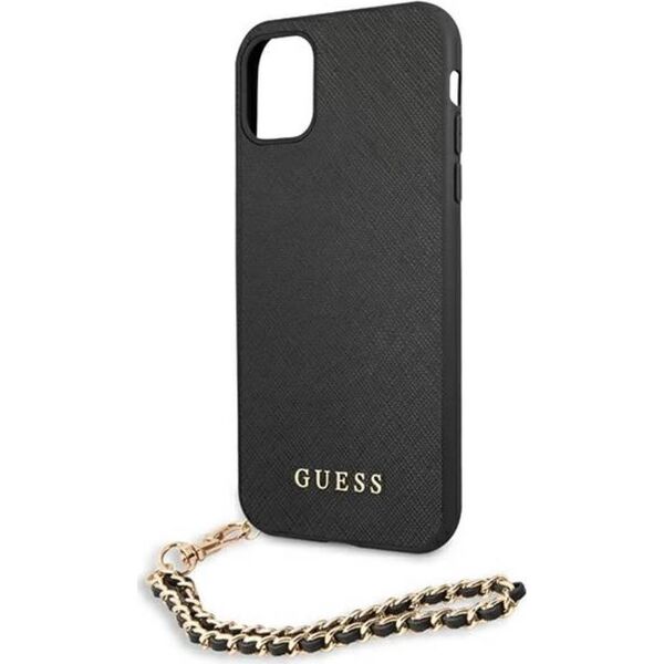 Guess Guess GUHCN61SASGBK iPhone 11 6,1" czarny/black hardcase Saffiano Chain