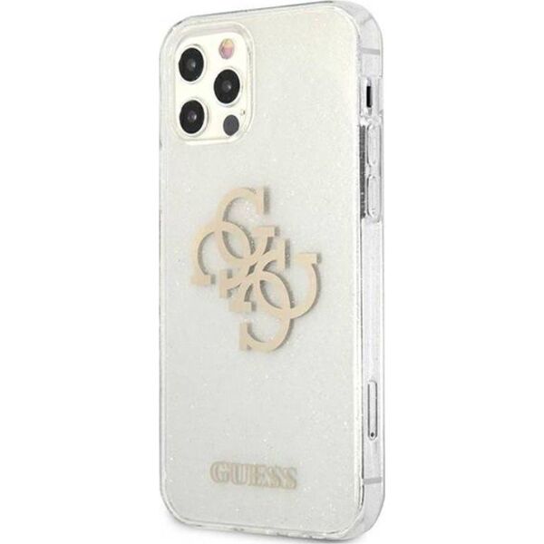 Guess Guess GUHCP12LPCUGL4GTR iPhone 12 Pro Max 6,7" transparent hard case Glitter 4G Big Logo