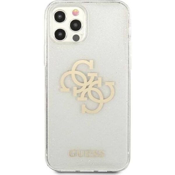 Guess Guess GUHCP12LPCUGL4GTR iPhone 12 Pro Max 6,7" transparent hard case Glitter 4G Big Logo