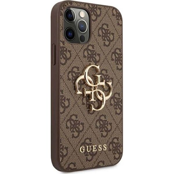 Guess Guess GUHCP12M4GMGBR iPhone 12/12 Pro 6,1" brązowy/brown hardcase 4G Big Metal Logo