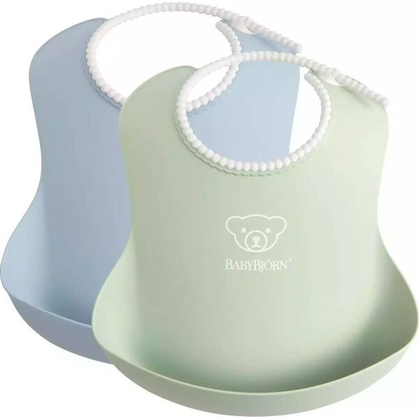 BabyBjorn BABYBJORN - 2 śliniaki - Powder Green / Powder Blue