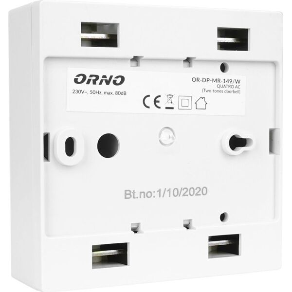 Orno Dzwonek dwutonowy QUARTO AC z funkcją antyblokady łącznika ORNO 0658