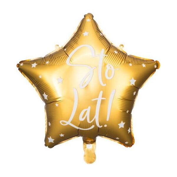 Party Deco Balon foliowy Sto Lat!, 40cm, złoty