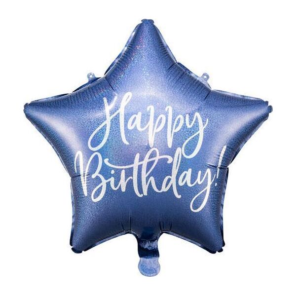 Party Deco Balon foliowy Happy Birthday, 40cm, granat