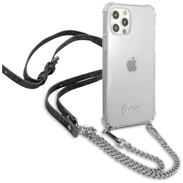 Guess Guess GUHCP12LKC4GSSI iPhone 12 Pro Max 6,7" Transparent hardcase 4G Silver Chain