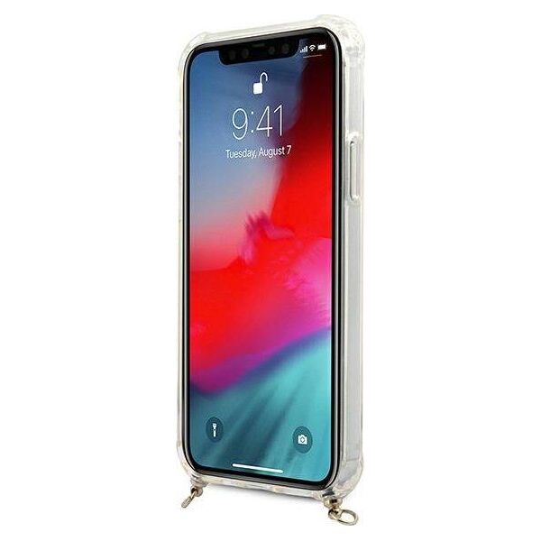 Guess Guess GUHCP12MKC4GSGO iPhone 12/12 Pro 6,1" Transparent hardcase 4G Gold Chain
