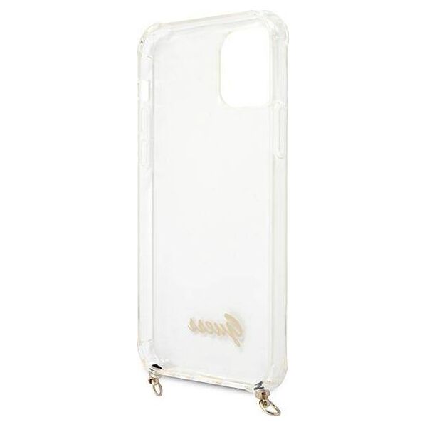 Guess Guess GUHCP12MKC4GSGO iPhone 12/12 Pro 6,1" Transparent hardcase 4G Gold Chain